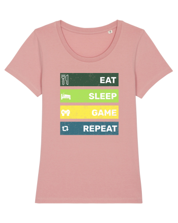 Eat Sleep Game Repeat Retro Canyon Pink