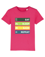 Eat Sleep Game Repeat Retro Tricou mânecă scurtă  Copii Mini Creator