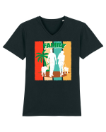 Family Summer Happy Dog Tricou mânecă scurtă guler V Bărbat Presenter