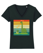 Funny Dinosaur Quotes Tricou mânecă scurtă guler V Damă Evoker