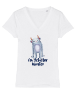 I'm Yety for Winter Tricou mânecă scurtă guler V Damă Evoker