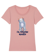 I'm Yety for Winter Tricou mânecă scurtă guler larg fitted Damă Expresser