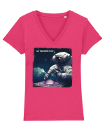 astronaut dj Tricou mânecă scurtă guler V Damă Evoker