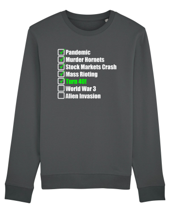 40 Year Old Funny Birthday Checklist Anthracite