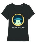 2020 Sucks Take Me With You Funny Alien Tricou mânecă scurtă guler larg fitted Damă Expresser