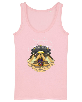 Alien Abduction Egyptian Pyramids  Cotton Pink