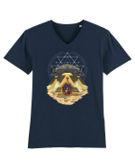Alien Abduction Egyptian Pyramids  Tricou mânecă scurtă guler V Bărbat Presenter