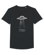 Alien Abduction Flying Saucer Tricou mânecă scurtă guler larg Bărbat Skater