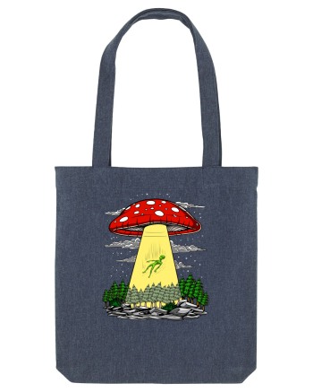 Alien Abduction Magic Mushroom Psychedelic Midnight Blue