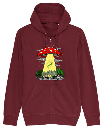 Alien Abduction Magic Mushroom Psychedelic Burgundy
