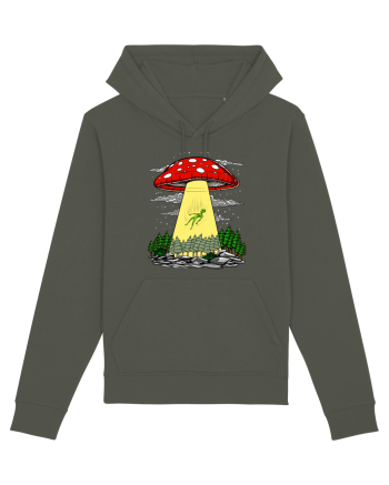 Alien Abduction Magic Mushroom Psychedelic Khaki