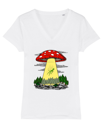 Alien Abduction Magic Mushroom Psychedelic White