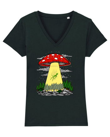 Alien Abduction Magic Mushroom Psychedelic Black