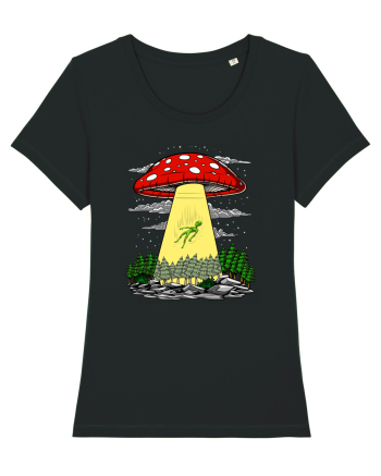 Alien Abduction Magic Mushroom Psychedelic Black
