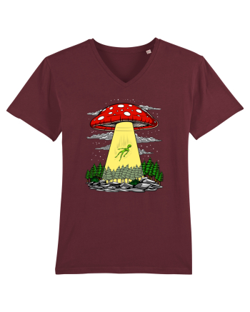 Alien Abduction Magic Mushroom Psychedelic Burgundy