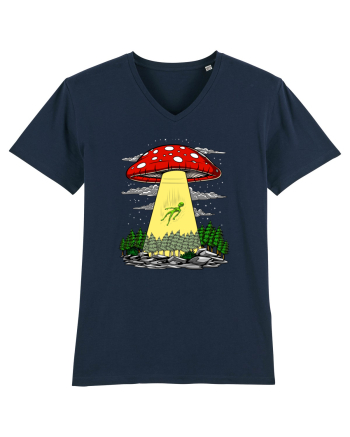 Alien Abduction Magic Mushroom Psychedelic French Navy