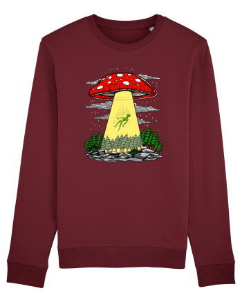 Alien Abduction Magic Mushroom Psychedelic Burgundy