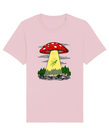 Alien Abduction Magic Mushroom Psychedelic Cotton Pink