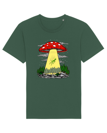 Alien Abduction Magic Mushroom Psychedelic Bottle Green