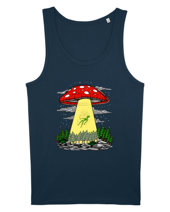 Alien Abduction Magic Mushroom Psychedelic Navy
