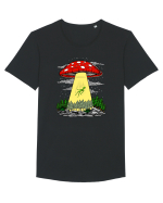 Alien Abduction Magic Mushroom Psychedelic Tricou mânecă scurtă guler larg Bărbat Skater
