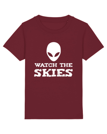 Alien Watch The Skies Burgundy