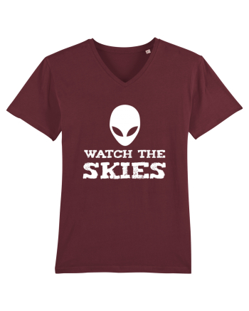Alien Watch The Skies Burgundy