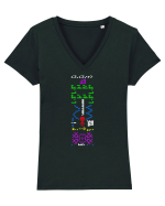 Alien Arecibo Reply Tricou mânecă scurtă guler V Damă Evoker