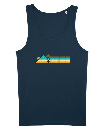 Munți în Stil Retro Navy
