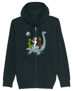 Alien Bigfoot Unicorn Riding Loch Ness Monster Cryptozoology Hanorac cu fermoar Unisex Connector