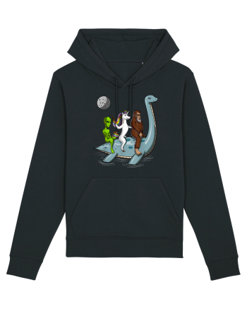 Alien Bigfoot Unicorn Riding Loch Ness Monster Cryptozoology Black