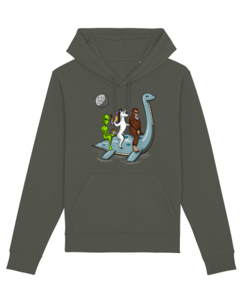 Alien Bigfoot Unicorn Riding Loch Ness Monster Cryptozoology Khaki