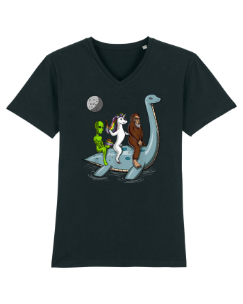 Alien Bigfoot Unicorn Riding Loch Ness Monster Cryptozoology Black