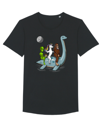 Alien Bigfoot Unicorn Riding Loch Ness Monster Cryptozoology Black