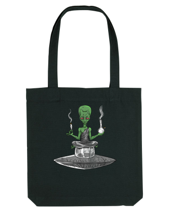 Alien Bong Smoking Weed Funny Stoner Black