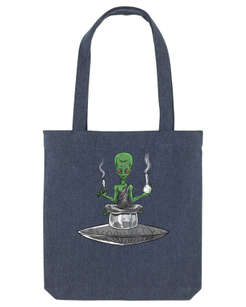 Alien Bong Smoking Weed Funny Stoner Midnight Blue