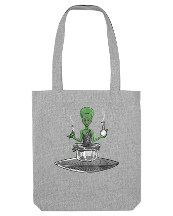 Alien Bong Smoking Weed Funny Stoner Heather Grey