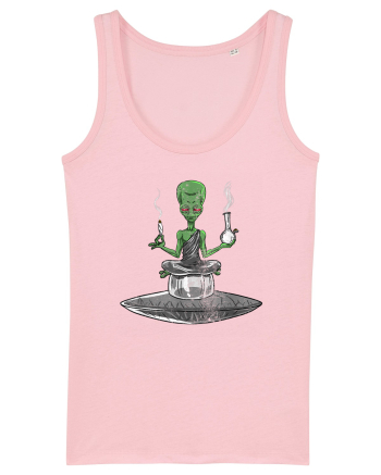 Alien Bong Smoking Weed Funny Stoner Cotton Pink