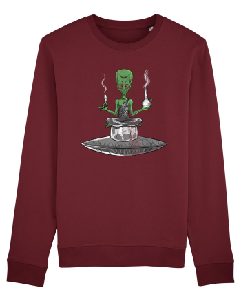 Alien Bong Smoking Weed Funny Stoner Burgundy
