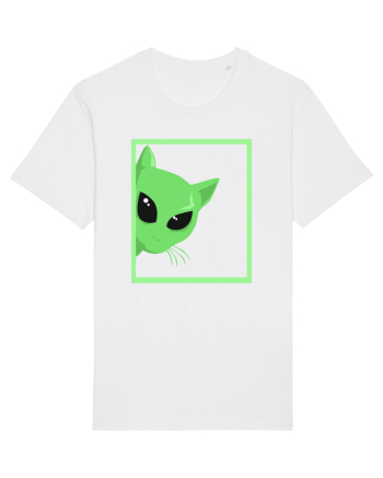 Alien Cat Peeking White