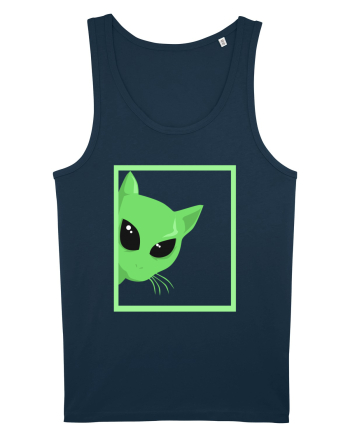 Alien Cat Peeking Navy