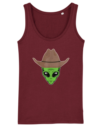 Alien Cowboy Hat Funny Burgundy