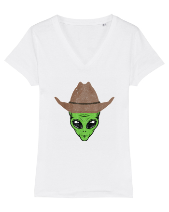 Alien Cowboy Hat Funny White