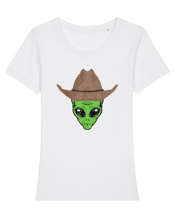 Alien Cowboy Hat Funny White