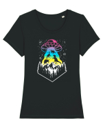 Alien Dino Abduction Tricou mânecă scurtă guler larg fitted Damă Expresser