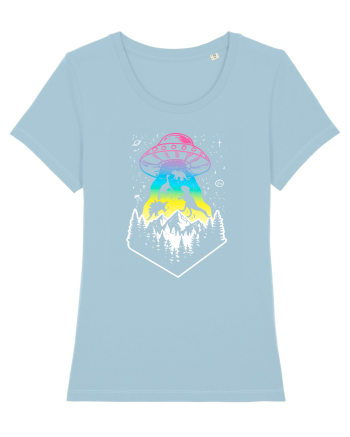 Alien Dino Abduction Sky Blue