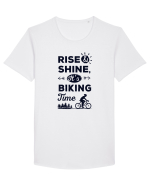 Rise and Shine BIKING Time Tricou mânecă scurtă guler larg Bărbat Skater