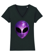 Alien Galaxy Cosmic Head Tricou mânecă scurtă guler V Damă Evoker