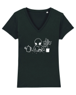 Alien Gardener Marijuana Grow Tricou mânecă scurtă guler V Damă Evoker