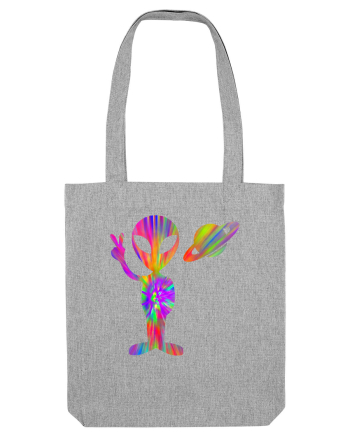 Alien Hippie Saturn Silhouette Heather Grey